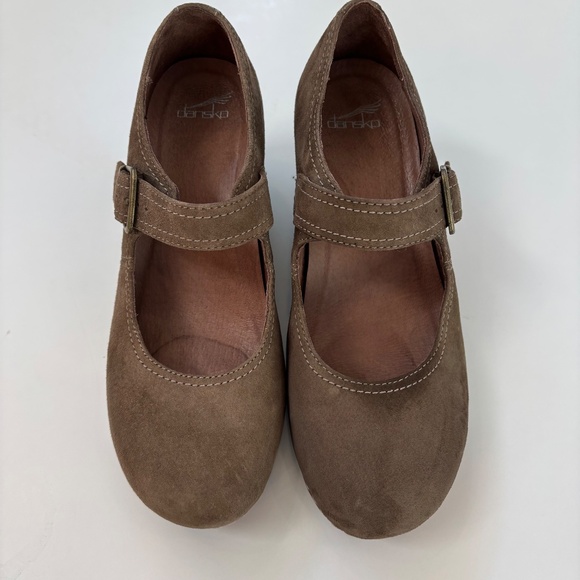 Dansko Sandra Suede Wedge Mary Jane Shoes Taupe Brown EU 40 US 9.5-10 - Picture 6 of 13